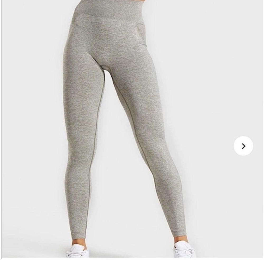 Gymshark Women's Flex Leggings High Waisted Green Marled Spellout Athletic